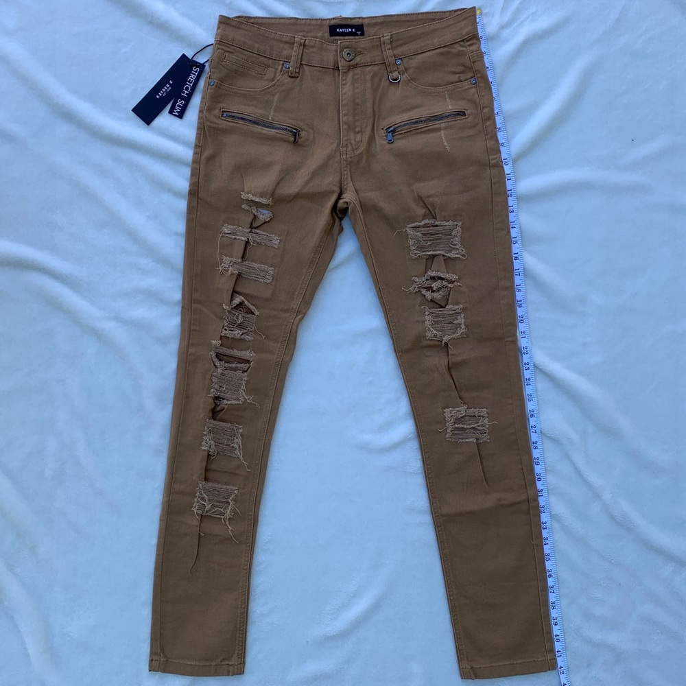 Kayden K Men’s Ripped Pants - Picture 2 of 5